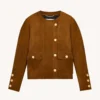 Saint Laurent YSL Women Short Jacket In Suede Lambskin