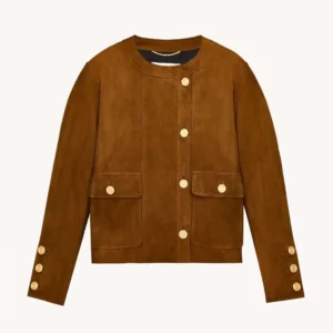 Saint Laurent YSL Women Short Jacket In Suede Lambskin