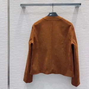 Saint Laurent YSL Women Short Jacket In Suede Lambskin
