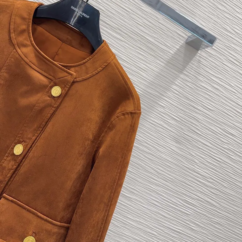 Saint Laurent YSL Women Short Jacket In Suede Lambskin 7 Saint Laurent YSL Women Short Jacket In Suede Lambskin