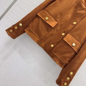 Saint Laurent YSL Women Short Jacket In Suede Lambskin