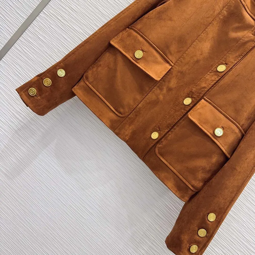 Saint Laurent YSL Women Short Jacket In Suede Lambskin 6 Saint Laurent YSL Women Short Jacket In Suede Lambskin
