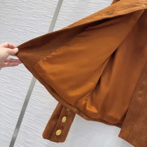 Saint Laurent YSL Women Short Jacket In Suede Lambskin