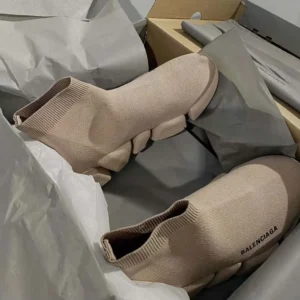 Balenciaga Women Speed Trainers Stretch Knit Trainers Sandy Textured Sole