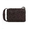Bottega Veneta Unisex Diago in Grained Intreccio Leather-Dark Brown