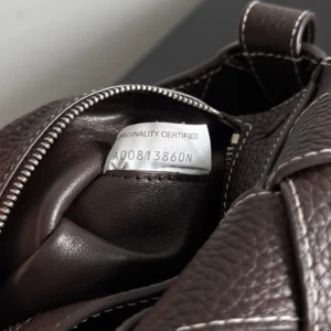 Bottega Veneta Unisex Diago in Grained Intreccio Leather-Dark Brown