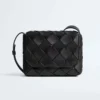 Bottega Veneta Unisex Diago in Smooth Intreccio Leather-Black