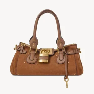Chloe Women Paddington Bag in Suede Leather-Vintage Brown