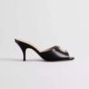 Dior Women Initials Heeled Slide New Black Lambski KCO675LAB