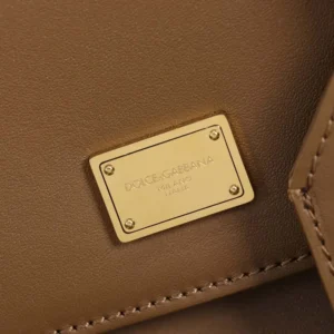 Dolce Gabbana D&G Women Medium My Sicily Handbag in Plongé Calfskin-Brown