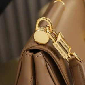 Dolce Gabbana D&G Women Medium My Sicily Handbag in Plongé Calfskin-Brown