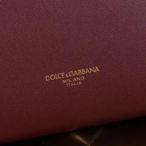 Dolce Gabbana D&G Women Medium My Sicily Handbag in Plongé Calfskin-Burgundy