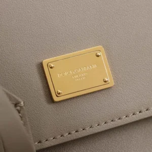 Dolce Gabbana D&G Women Medium My Sicily Handbag in Plongé Calfskin-Gray