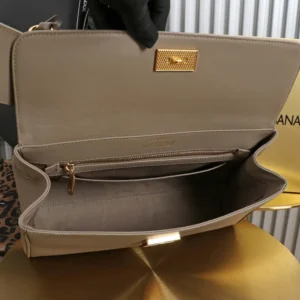 Dolce Gabbana D&G Women Medium My Sicily Handbag in Plongé Calfskin-Gray