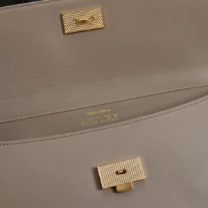 Dolce Gabbana D&G Women Medium My Sicily Handbag in Plongé Calfskin-Gray