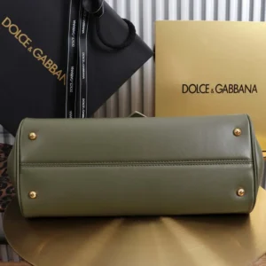 Dolce Gabbana D&G Women Medium My Sicily Handbag in Plongé Calfskin-Green