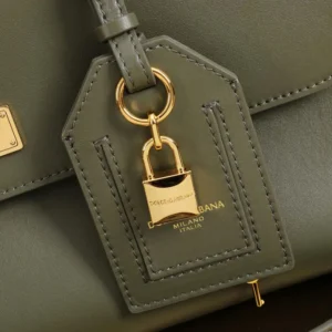 Dolce Gabbana D&G Women Medium My Sicily Handbag in Plongé Calfskin-Green