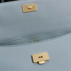 Dolce Gabbana D&G Women Medium My Sicily Handbag in Plongé Calfskin-Light Blue
