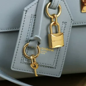 Dolce Gabbana D&G Women Medium My Sicily Handbag in Plongé Calfskin-Light Blue
