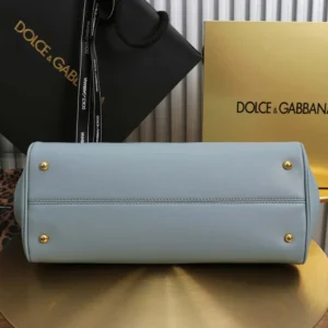 Dolce Gabbana D&G Women Medium My Sicily Handbag in Plongé Calfskin-Light Blue