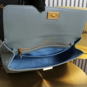 Dolce Gabbana D&G Women Medium My Sicily Handbag in Plongé Calfskin-Light Blue