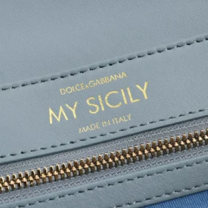Dolce Gabbana D&G Women Medium My Sicily Handbag in Plongé Calfskin-Light Blue