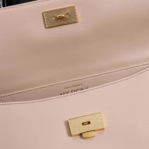 Dolce Gabbana D&G Women Medium My Sicily Handbag in Plongé Calfskin-Pink