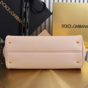 Dolce Gabbana D&G Women Medium My Sicily Handbag in Plongé Calfskin-Pink