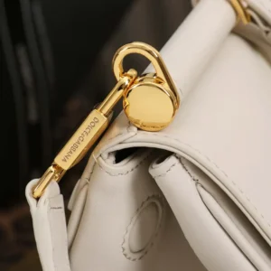 Dolce Gabbana D&G Women Medium My Sicily Handbag in Plongé Calfskin-White