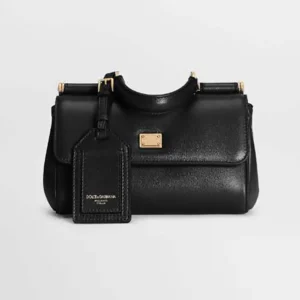 Dolce Gabbana D&G Women Mini My Sicily Calfskin Handbag-Black