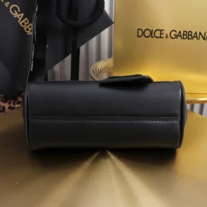 Dolce Gabbana D&G Women Mini My Sicily Calfskin Handbag-Black