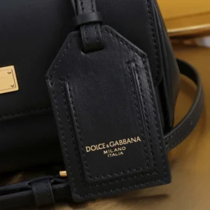Dolce Gabbana D&G Women Mini My Sicily Calfskin Handbag-Black