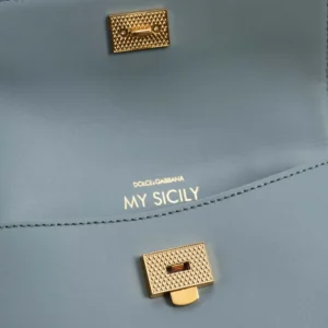 Dolce Gabbana D&G Women Mini My Sicily Calfskin Handbag-Blue