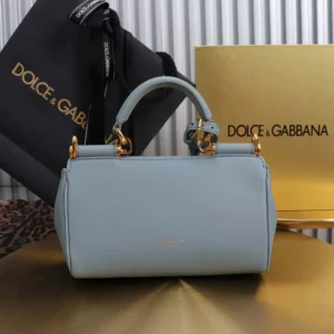 Dolce Gabbana D&G Women Mini My Sicily Calfskin Handbag-Blue