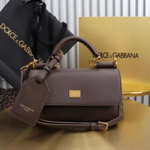 Dolce Gabbana D&G Women Mini My Sicily Calfskin Handbag-Bordeaux