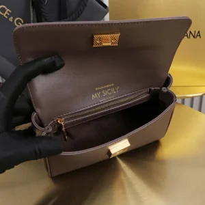 Dolce Gabbana D&G Women Mini My Sicily Calfskin Handbag-Bordeaux