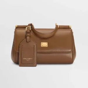 Dolce Gabbana D&G Women Mini My Sicily Calfskin Handbag-Brown