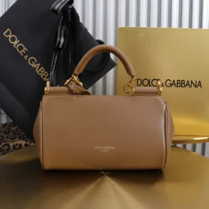Dolce Gabbana D&G Women Mini My Sicily Calfskin Handbag-Brown