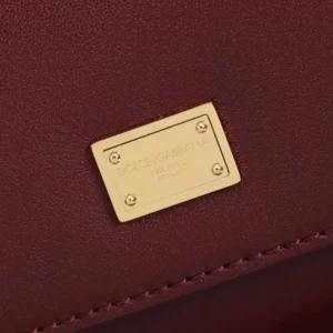 Dolce Gabbana D&G Women Mini My Sicily Calfskin Handbag-Burgundy