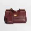 Dolce Gabbana D&G Women Mini My Sicily Calfskin Handbag-Burgundy