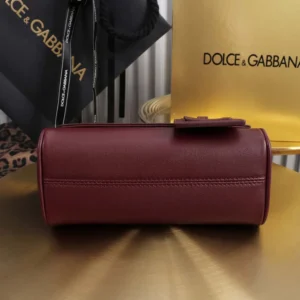 Dolce Gabbana D&G Women Mini My Sicily Calfskin Handbag-Burgundy