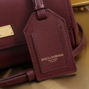 Dolce Gabbana D&G Women Mini My Sicily Calfskin Handbag-Burgundy