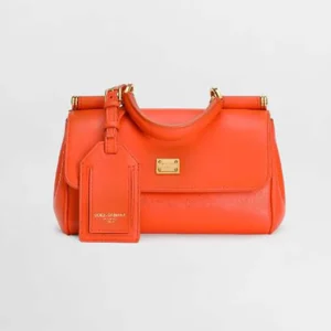 Dolce Gabbana D&G Women Mini My Sicily Calfskin Handbag-Orange
