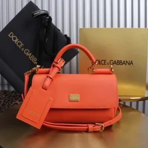 Dolce Gabbana D&G Women Mini My Sicily Calfskin Handbag-Orange