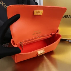 Dolce Gabbana D&G Women Mini My Sicily Calfskin Handbag-Orange