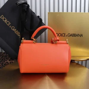 Dolce Gabbana D&G Women Mini My Sicily Calfskin Handbag-Orange
