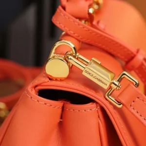 Dolce Gabbana D&G Women Mini My Sicily Calfskin Handbag-Orange