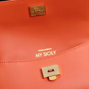 Dolce Gabbana D&G Women Mini My Sicily Calfskin Handbag-Orange