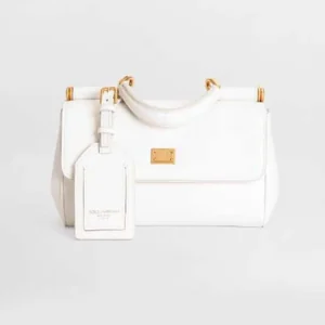 Dolce Gabbana D&G Women Mini My Sicily Calfskin Handbag-White