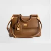 Dolce Gabbana D&G Women Small My Sicily Handbag in Plongé Calfskin-Brown
